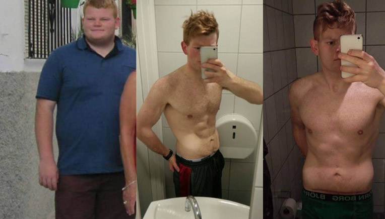Transformation før og efter mand