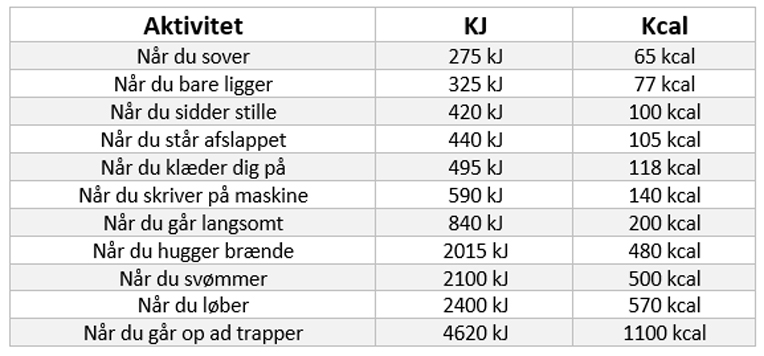 Kalorieforbrug