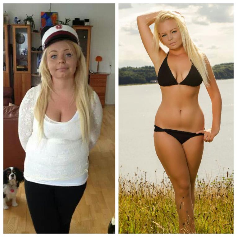 Før og efter billede vægttab kvinde
