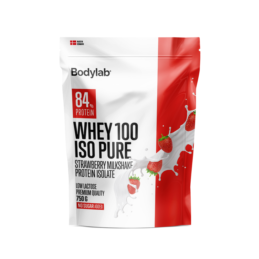 Køb Bodylab Whey 100 ISO Pure (750 g) - Strawberry Milkshake - Pris 279.00 kr.