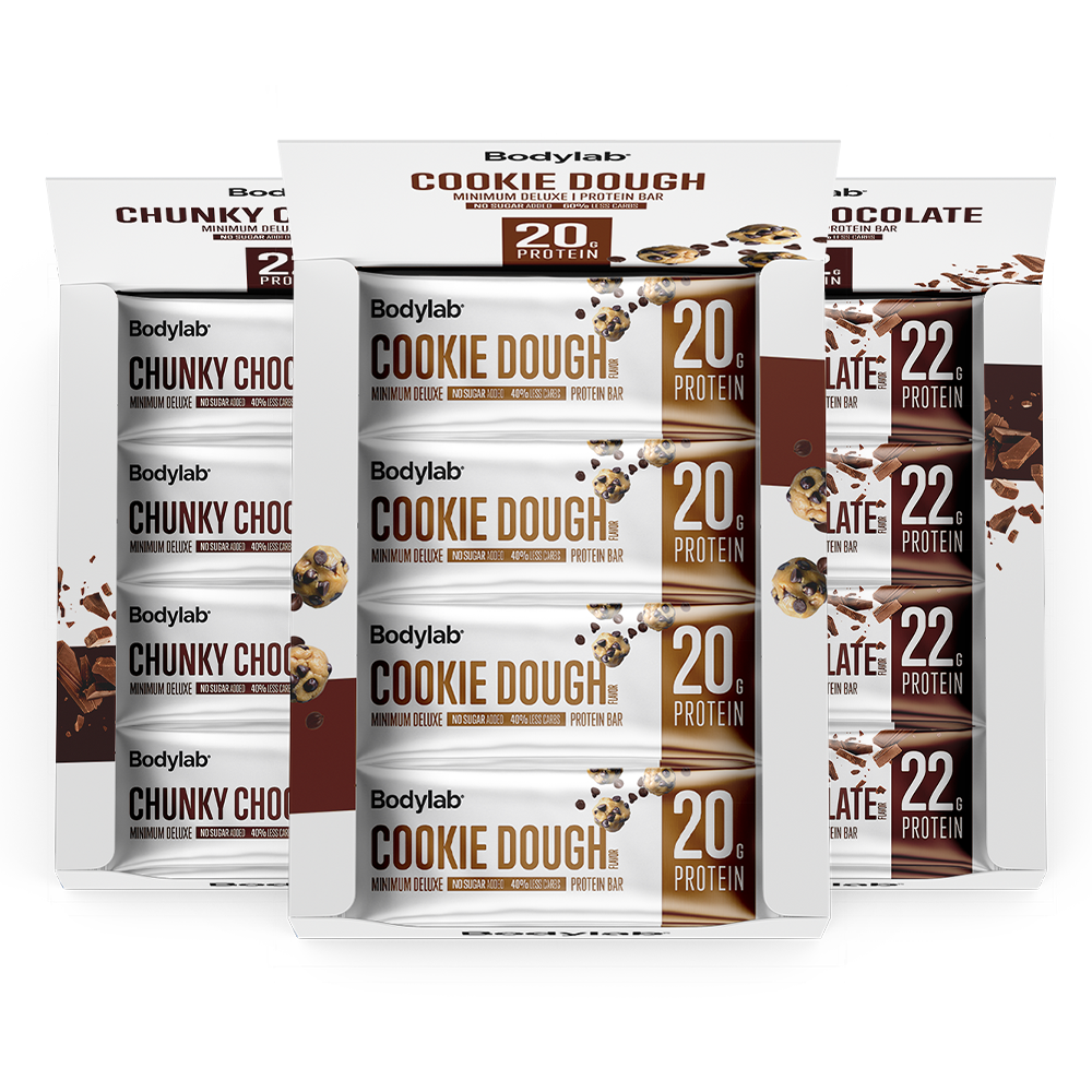 Køb Bodylab Minimum Deluxe Protein Bar (12 x 65 g) - Pris 229.00 kr.