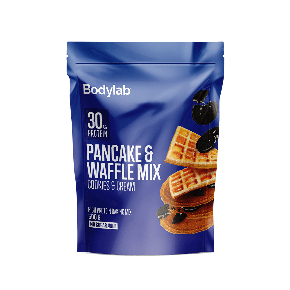 Køb Bodylab Protein Pancake Mix & Waffle Mix (500 g) - Cookies & Cream - Pris 59.00 kr.