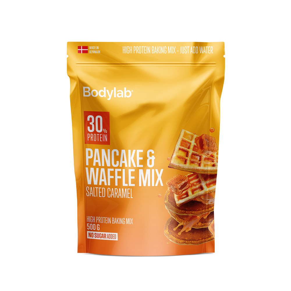 Køb American Style Protein Pancake & Waffle Mix (500 g) - Salted Caramel - Pris 99.00 kr.