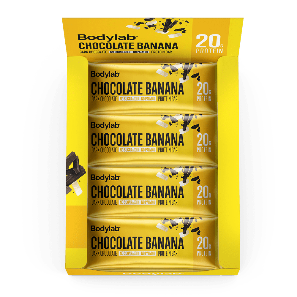 Køb Bodylab Protein Bar (12 x 55 g) - Chocolate Banana - Pris 239.00 kr.