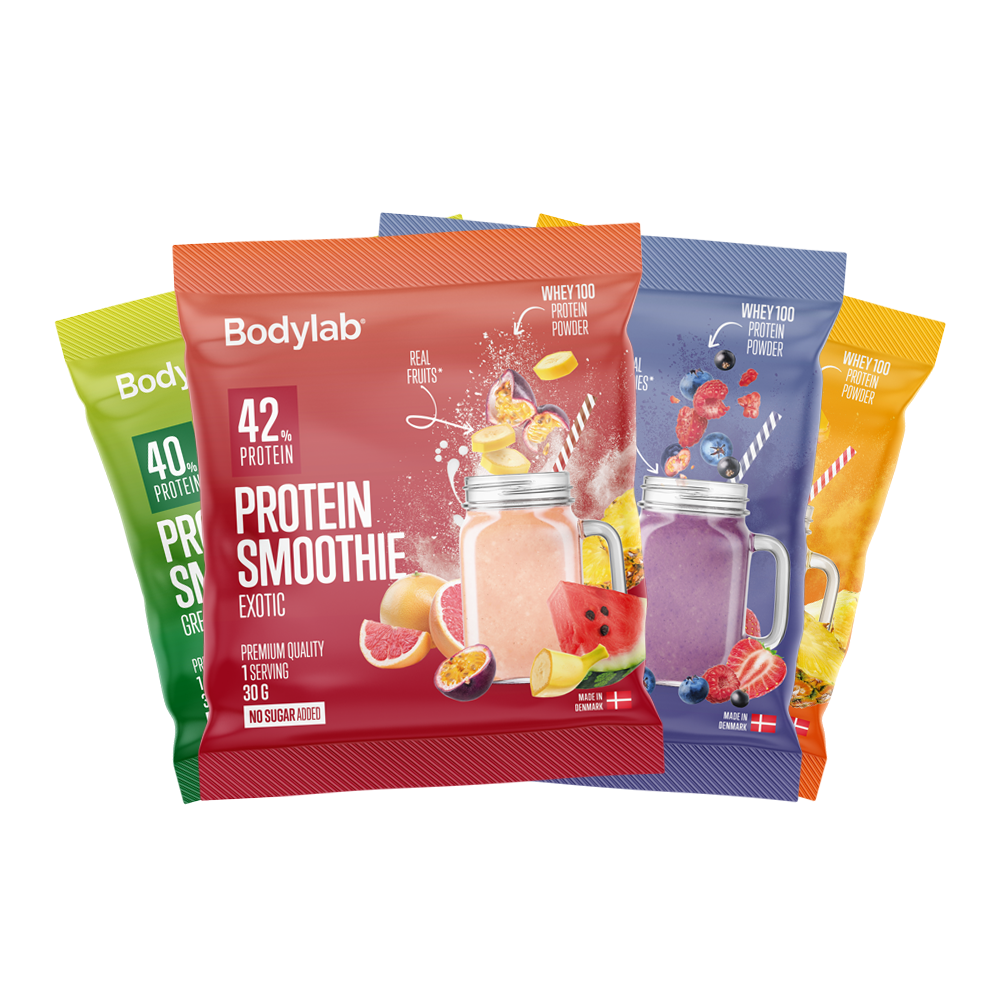 Køb Bodylab Protein Smoothie Samples (4 x 30 g) - Pris 39.00 kr.