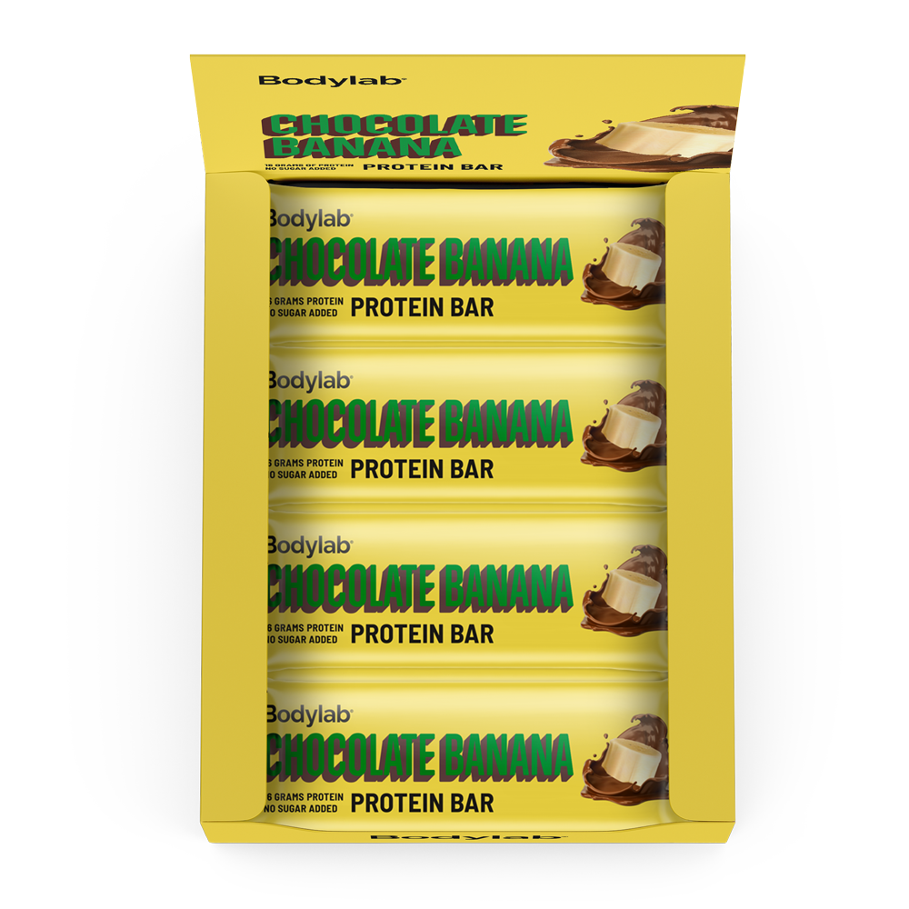 Køb Bodylab Protein Bar (12 x 55 g) - Chocolate Banana - Pris 149.00 kr.