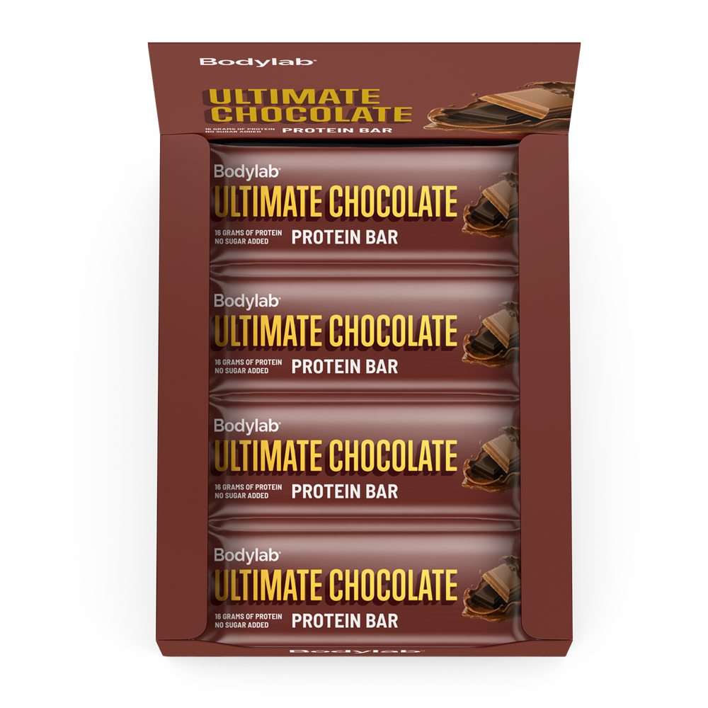 Brug Protein Bar (12 x 55 g) - Ultimate Chocolate til en forbedret oplevelse