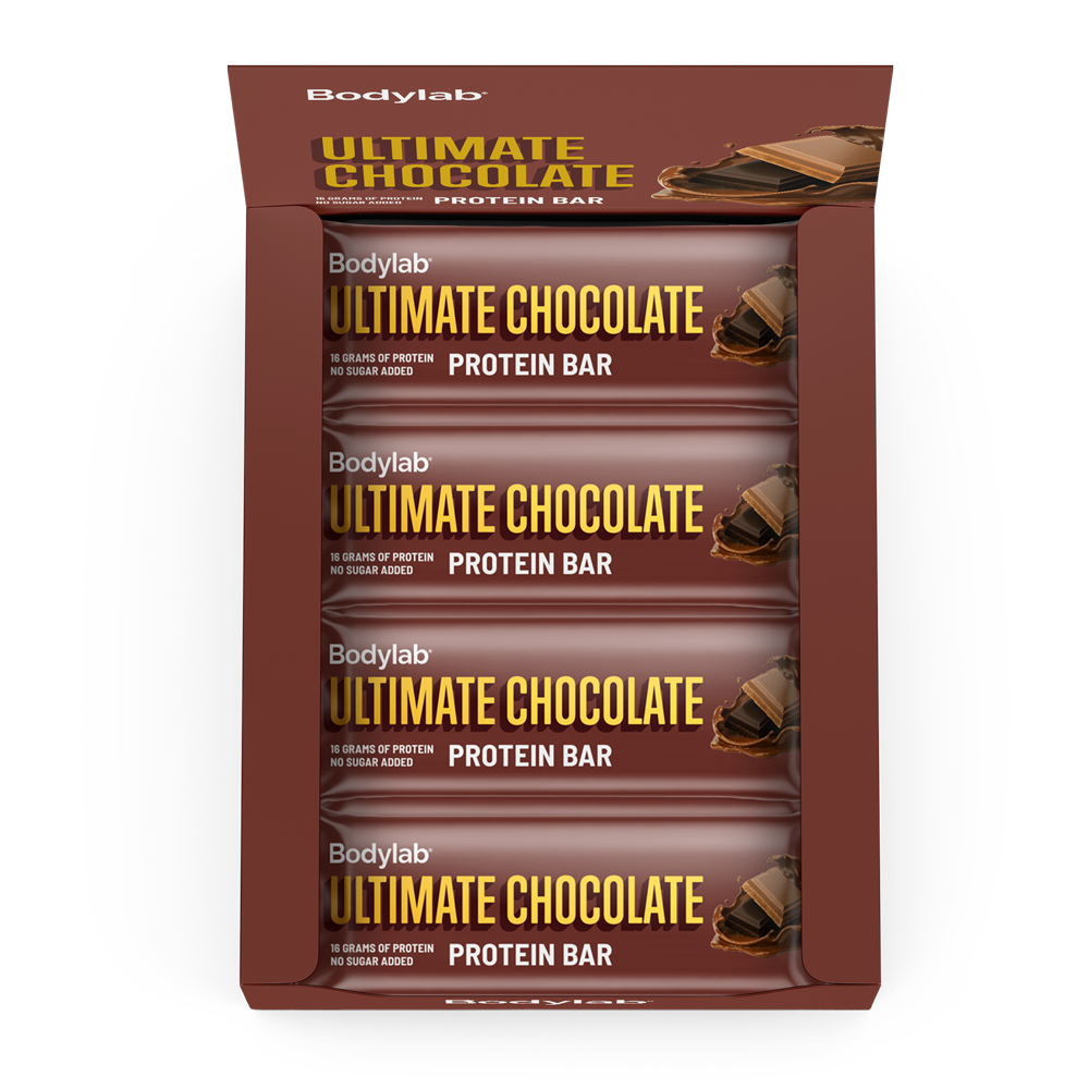 Køb Bodylab Protein Bar (12 x 55 g) - Ultimate Chocolate - Pris 149.00 kr.