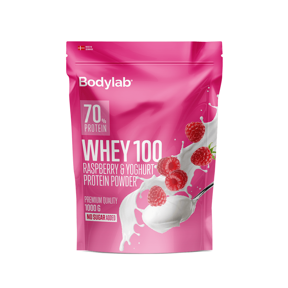 Køb Bodylab Whey 100 (1 kg) - Raspberry & Yoghurt - Pris 259.00 kr.