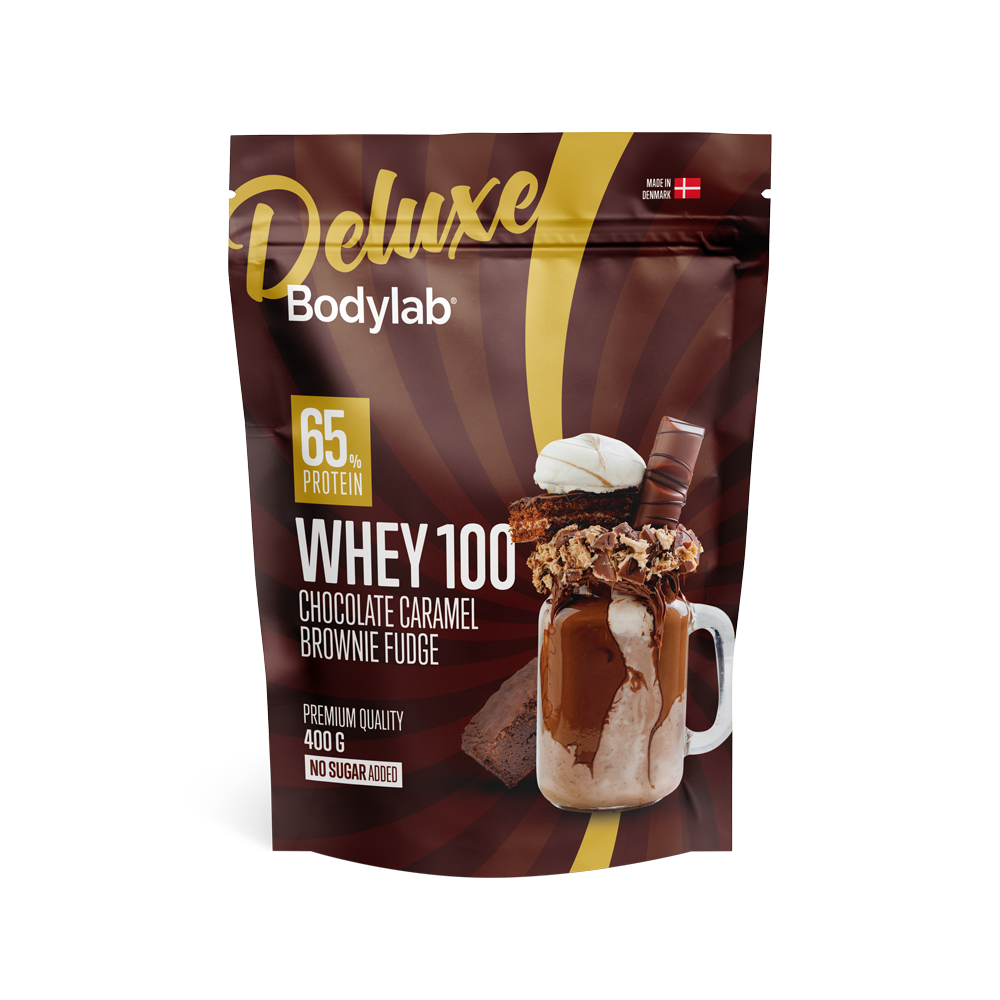 Brug Whey 100 Deluxe (400 g) - Chocolate Caramel Brownie Fudge til en forbedret oplevelse