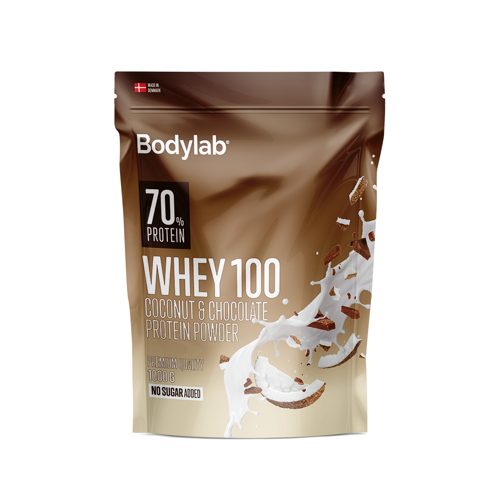 Køb Bodylab Whey 100 (1 kg) - Coconut & Chocolate - Pris 149.00 kr.