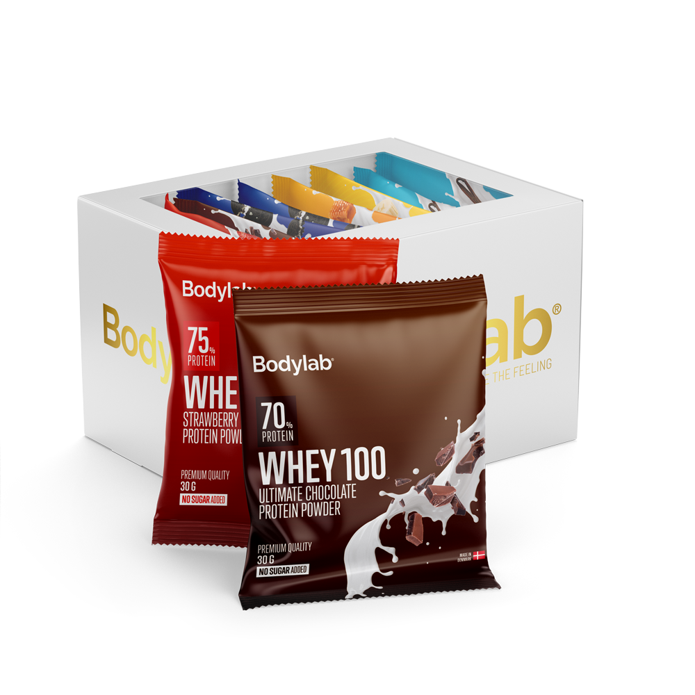 Brug Whey 100 (12 x 30 g) til en forbedret oplevelse