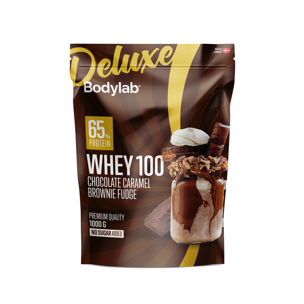 Brug Whey 100 Deluxe (1 kg) - Chocolate Caramel Brownie Fudge til en forbedret oplevelse