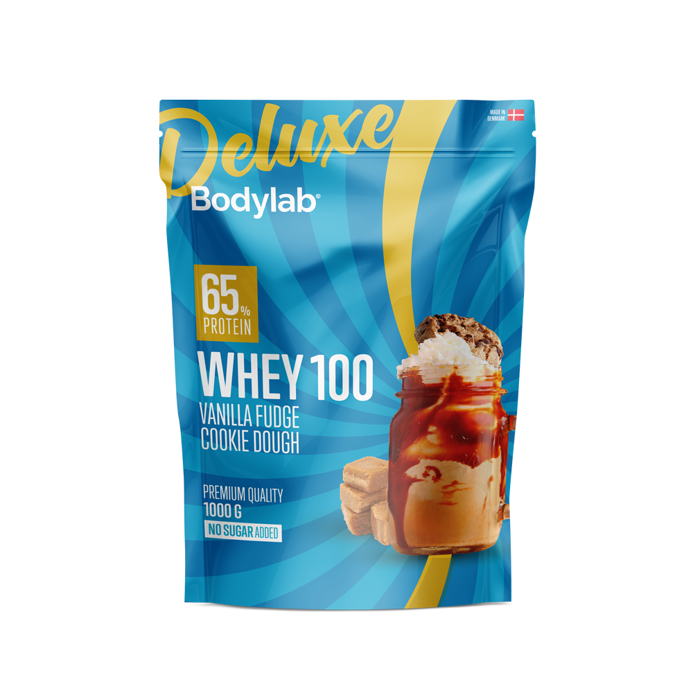 Brug Whey 100 Deluxe (1 kg) - Vanilla Fudge Cookie Dough til en forbedret oplevelse