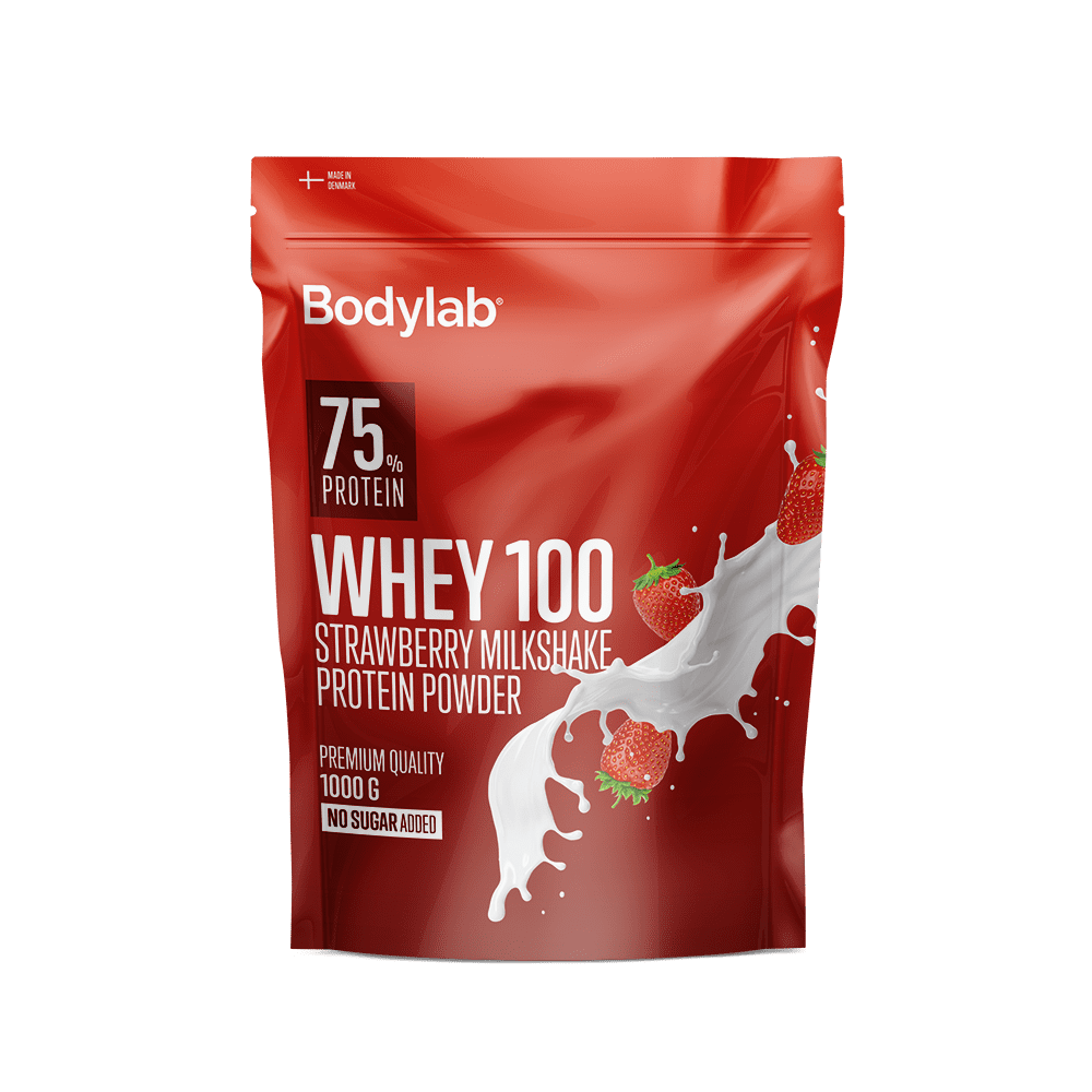 Brug Whey 100 (1 kg) - Strawberry Milkshake til en forbedret oplevelse