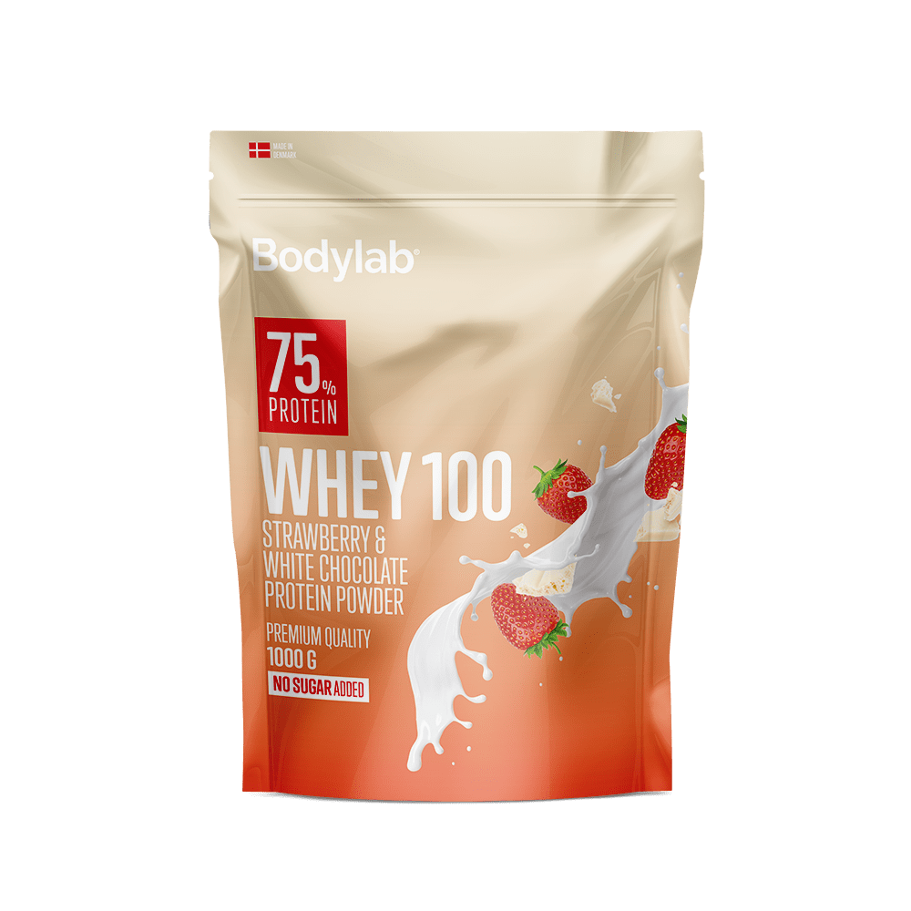 Brug Whey 100 (1 kg) - Strawberry White Chocolate til en forbedret oplevelse