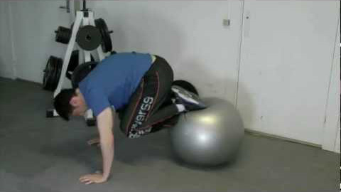 Swiss ball jackknife crunch